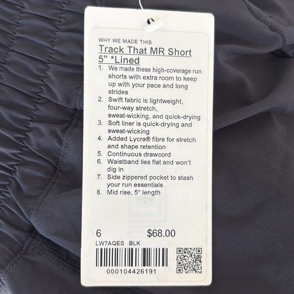 Track That Mid-Rise Lined Short 5" In Black - Picture 6 of 9